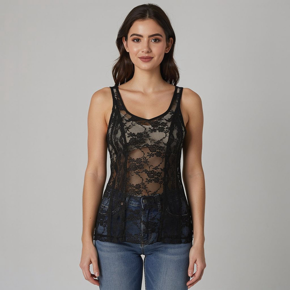 Intimately By Free People Tops - Intimately Free People Black Lace Tank Top Small